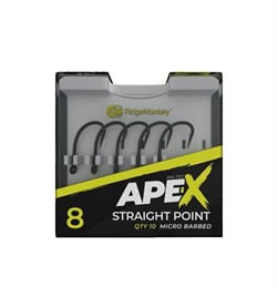 Крючки RidgeMonkey Ape-X Straight Point Barbed - фото 13351
